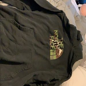 Men’s Black Northface Hoodie with camo logo